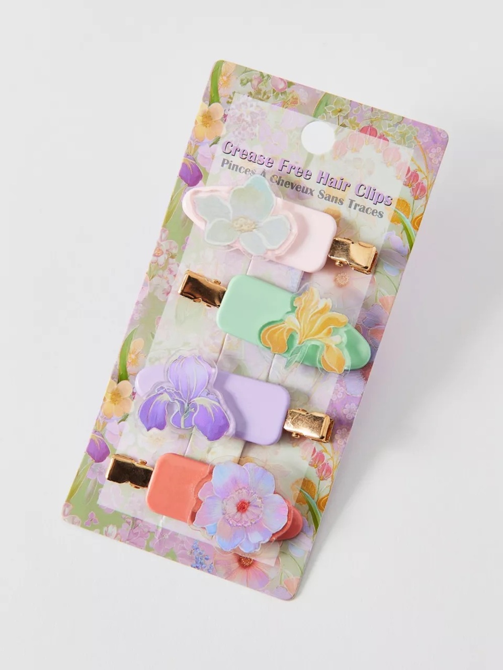 Urban Outfitters Crease-Free Pastel Flower Hair Clips Set